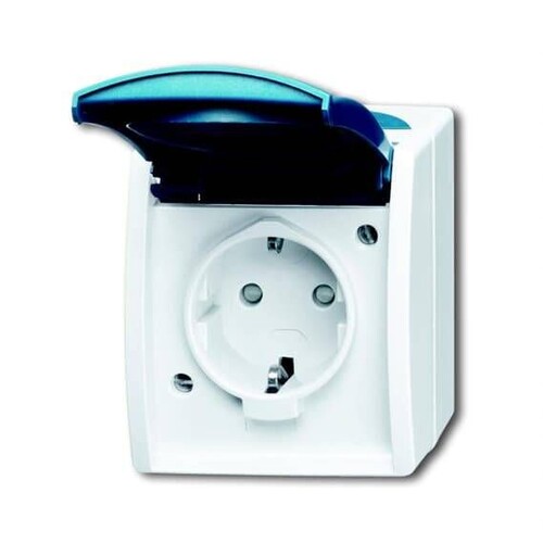 20EBW-53 Busch-Jaeger Schuko-Steckdose AP-WD Produktbild Front View L