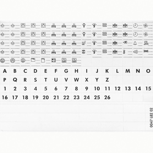 004999 LEGRAND Beschriftungsbögen Symbole Zahlen 1-26 (1VP = 10St.) Produktbild