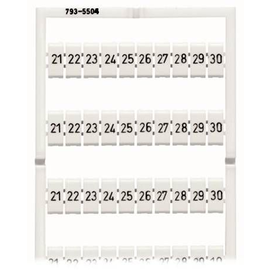 793-5504 WAGO WMB Multibeschriftung Zahlen 21-30 (1VP=5 Karten = 10 Streifen Produktbild