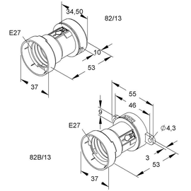 K82/13 KLEINHUIS Illu-Fassung E27, max.4 0W Verbesserte Ausführung aus Thermoplas Produktbild front M