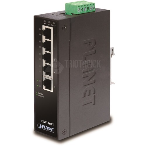 ISW-501T Planet Industrial Ethernet Switch 5-Port 10/100Mbps Produktbild Front View L