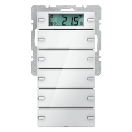 75665729 BERKER KNX Q.1 Tastsensor 5fach mit RTR und Display, polarweiß samt Produktbild