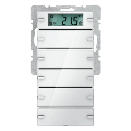 75665729 BERKER KNX Q.1 Tastsensor 5fach mit RTR und Display, polarweiß samt Produktbild