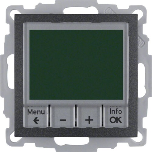 20441606 BERKER S.1/B.x Temperaturregler mit Zentralstück, 230V, anthrazit matt Produktbild Front View L