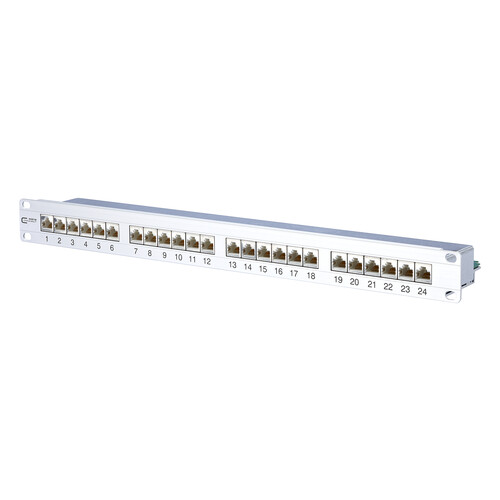 130855C-E BTR E-DAT CAT6A 24 Port 1HE Patchfeld Produktbild