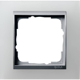 021150 GIRA Abdeckrahmen 1fach für Farbe Alu Event Opak Weiß Produktbild
