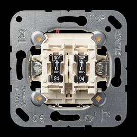 535U5 Jung Doppeltaster Einsatz 10A 250V 2 Schließer mit Glimmlampen Produktbild