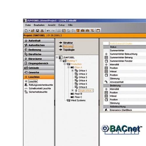 22161691 Zumtobel LITENET BACnet 3000 Software Interface 3000 Datenpunkte Produktbild Front View L