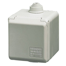 AM4110 MENNEKES CEPEX CEE/Schuko- Steckdose AP lichtgrau 5p 32A 400V Produktbild