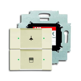 6126/01-82 Busch-Jaeger Bedien- element 2fach mit Busankoppler elfenbein Produktbild front M