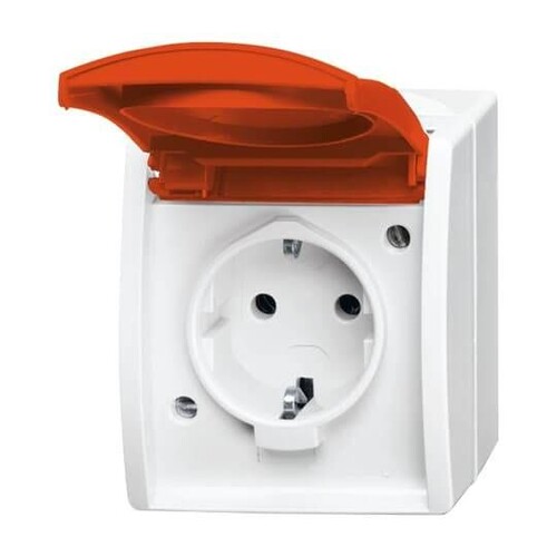 20 EWN-14-54 Busch-Jaeger AP Schuko orange 20 EWN-14-54 Produktbild Front View L