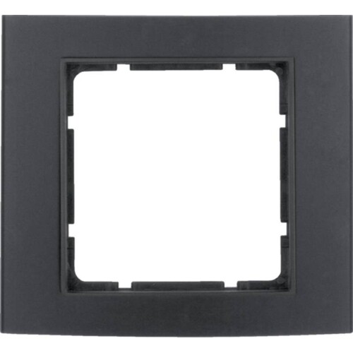 10113005 Berker BERKER B.3 Rahmen 1fach schwarz/anthrazit Produktbild Front View L