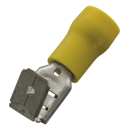 263413 HAUPA Flachsteckhülsen isoliert gelb 4,0-6,0mm² 6,3x0,8 Nylon isoliert Produktbild