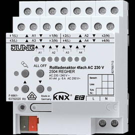 2504REGHER Jung KNX Rollladenaktor 4fach 230V 4TE Produktbild front M