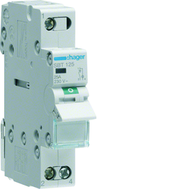 SBT125 Hager Ausschalter 1-Pol 25A VE-1TE + Lichtsignal Produktbild front M