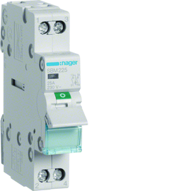 SBM225 Hager Ausschalter 2-pol. 25A mit Meldeleuchte 1TE Produktbild front M