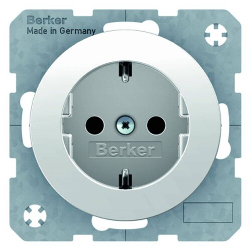 47232089 Berker R.x SSD mit erhöhtem Berührungsschutz, polarweiß glä Produktbild Front View L