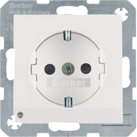 41091909 Berker Schuko-Steckdose m.LED- Orientierungslicht S1 polarweiss matt Produktbild