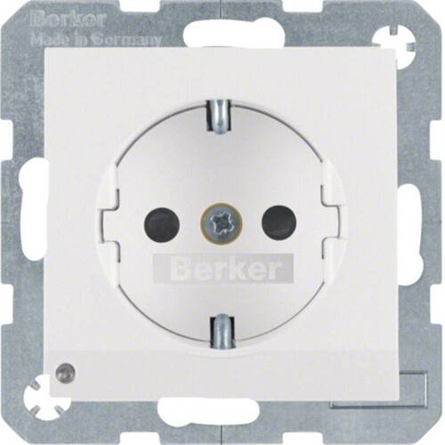 41091909 Berker Schuko-Steckdose m.LED- Orientierungslicht S1 polarweiss matt Produktbild