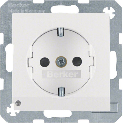 41091909 Berker Schuko-Steckdose m.LED- Orientierungslicht S1 polarweiss matt Produktbild Front View L