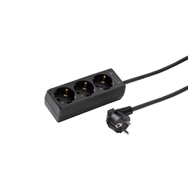 Z1045ZL5/3x1,5S KAISER Tischverteiler 3-fach, ZL:3x1,5 5m,schwarz Produktbild front M