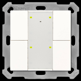 RF-TA55A4.01 MDT KNX RF Funk Taster 4-fach Plus mit Aktor reinweiß glänzend Produktbild