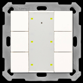 RF-TA55A6.01 MDT KNX RF Funk Taster 6-fach Plus mit Aktor reinweiß glänzend Produktbild