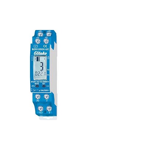 22001430 Eltako Betriebsstundenzähler 8-230V-UC 10A/1 Wechsler BZR12DDX Produktbild Front View L