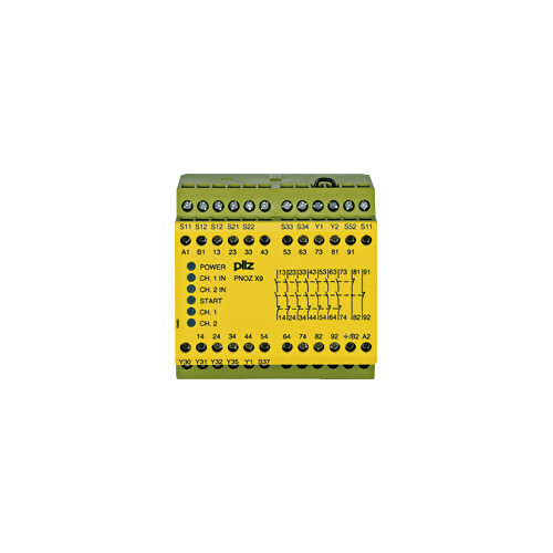 774606 PILZ PNOZ X9 200-230VAC 24VDC 7n/o 2n/c 2so Produktbild Front View L