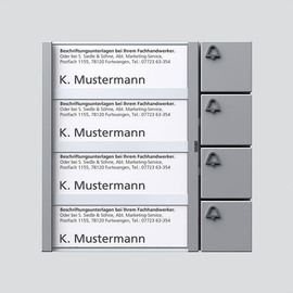 035743 Siedle BTM 650-04 SM Bus- Tasten- Modul mit 4 Ruftasten Silber Metallic Produktbild