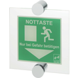 1385-FTS-----00 EffEff Fluchtwegschild z. Wandbefestigung 100x100x3 Klemmbef. Produktbild front S