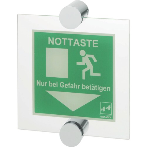 1385-FTS-----00 EffEff Fluchtwegschild z. Wandbefestigung 100x100x3 Klemmbef. Produktbild Front View L