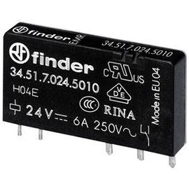 34.51.7.024.5010 FINDER Steck-/Print- relais Printrelais 5mm 6A 1We 24VDC Produktbild