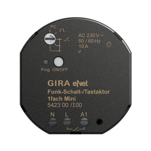 542300 GIRA Funk Schalt Tastaktor Mini 1fach Gira eNet Produktbild Front View L