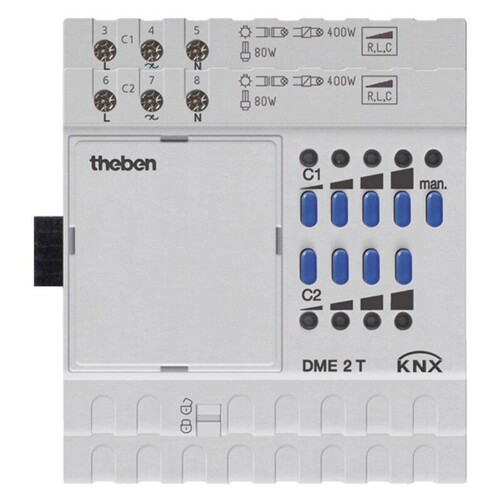 4930275 Theben THEBEN KNX DME2T Universaldimmaktor 2fach Erweiterungsger Produktbild Front View L