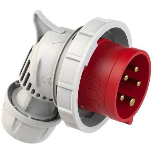 80252-6 PCE CEE Winkelstecker 5x32 IP67 SHARK Produktbild Front View L