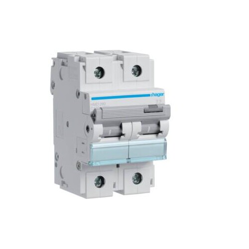 HMD290 HAGER LS-Schalter 2P 15kA D-100A 3M Produktbild Front View L