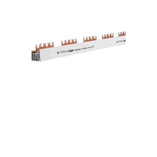 KDN480B HAGER Phasenschiene 4P Gabel 16mm² 80A 57M Produktbild Front View L