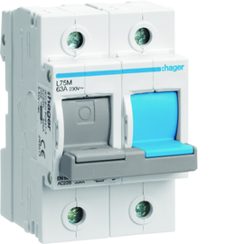 L75M HAGER Schalter-Sicherungs-Einheit,D0,1P+N,63A Produktbild front M
