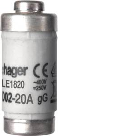 LE1820 HAGER Sicherung D02 E18 20A 400V gG Produktbild