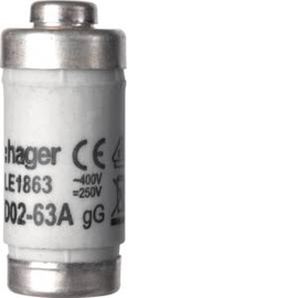 LE1863 HAGER Sicherung D02 E18 63A 400V gG Produktbild