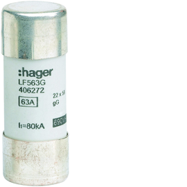 LF563G HAGER Sicherung 22x58 gG 63A Produktbild front M