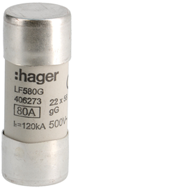 LF580G HAGER Sicherung 22x58 gG 80A Produktbild front M
