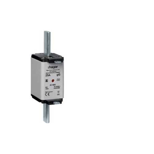 LNH2025MK HAGER NH2-Sicherung 25A 500V gG Iso-Griffl Produktbild Front View L
