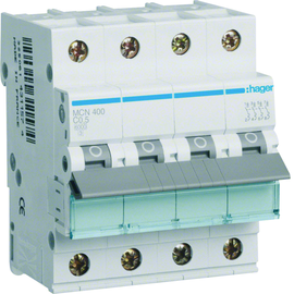 MCN400 HAGER LS-Schalter 4polig 6kA C-05A 4M Produktbild front M