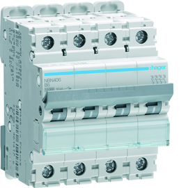 NBN406 HAGER LS-Schalter 4polig 10kA B-6A 4M Produktbild front M