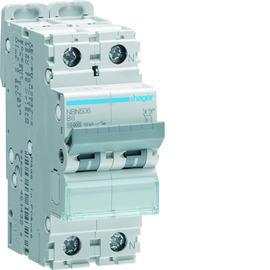 NBN506 HAGER LS-Schalter 1P+N 10kA B-6A 2M Produktbild front M