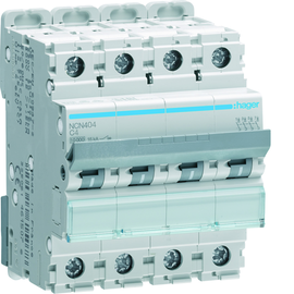 NCN404 HAGER LS-Schalter 4polig 10kA C-4A 4M Produktbild front M