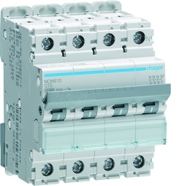 NCN610 HAGER LS-Schalter 3P+N 10kA C-10A 4M Produktbild front M