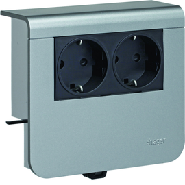 SL20055900D1 HAGER Gerätetr. SL20055 2xSTD Dekor alu Produktbild front M